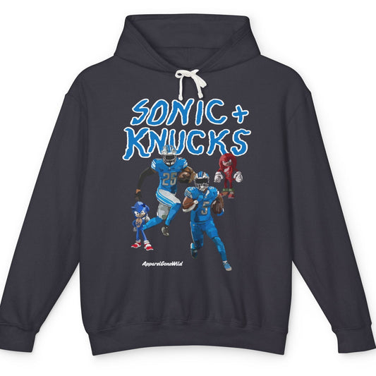 Sonic and Knuckles hand-drawn Lightweight Hoodie (Comfort Colors)