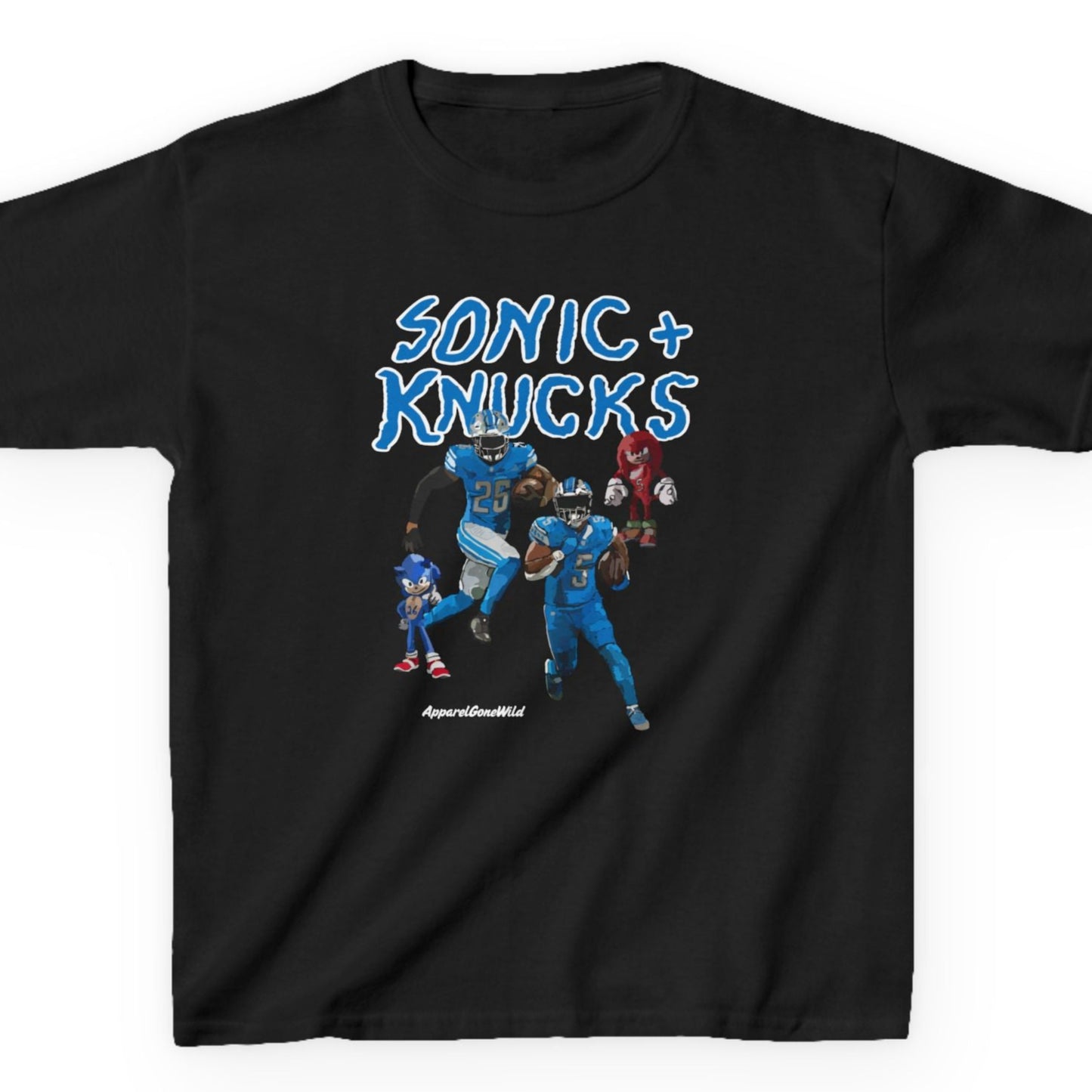 Sonic and Knuckles kids hand-drawn Graphic Tee